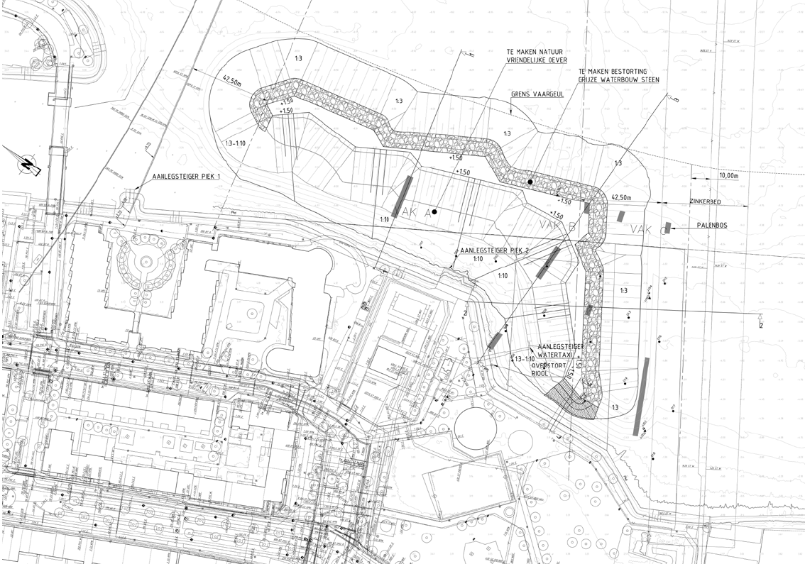 Technical drawing of the Mallegatpark tidal park