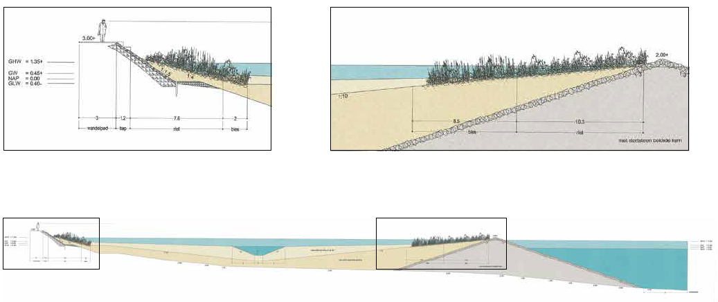 Cross-section of the Mallegatpark tidal park