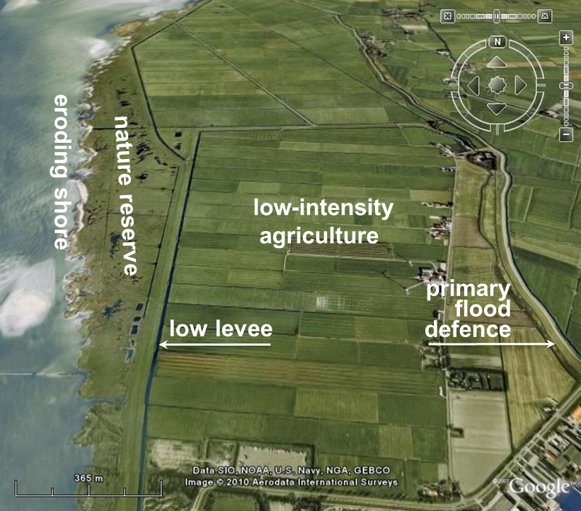 Situation at Workumerwaard, Frisian coast, Netherlands